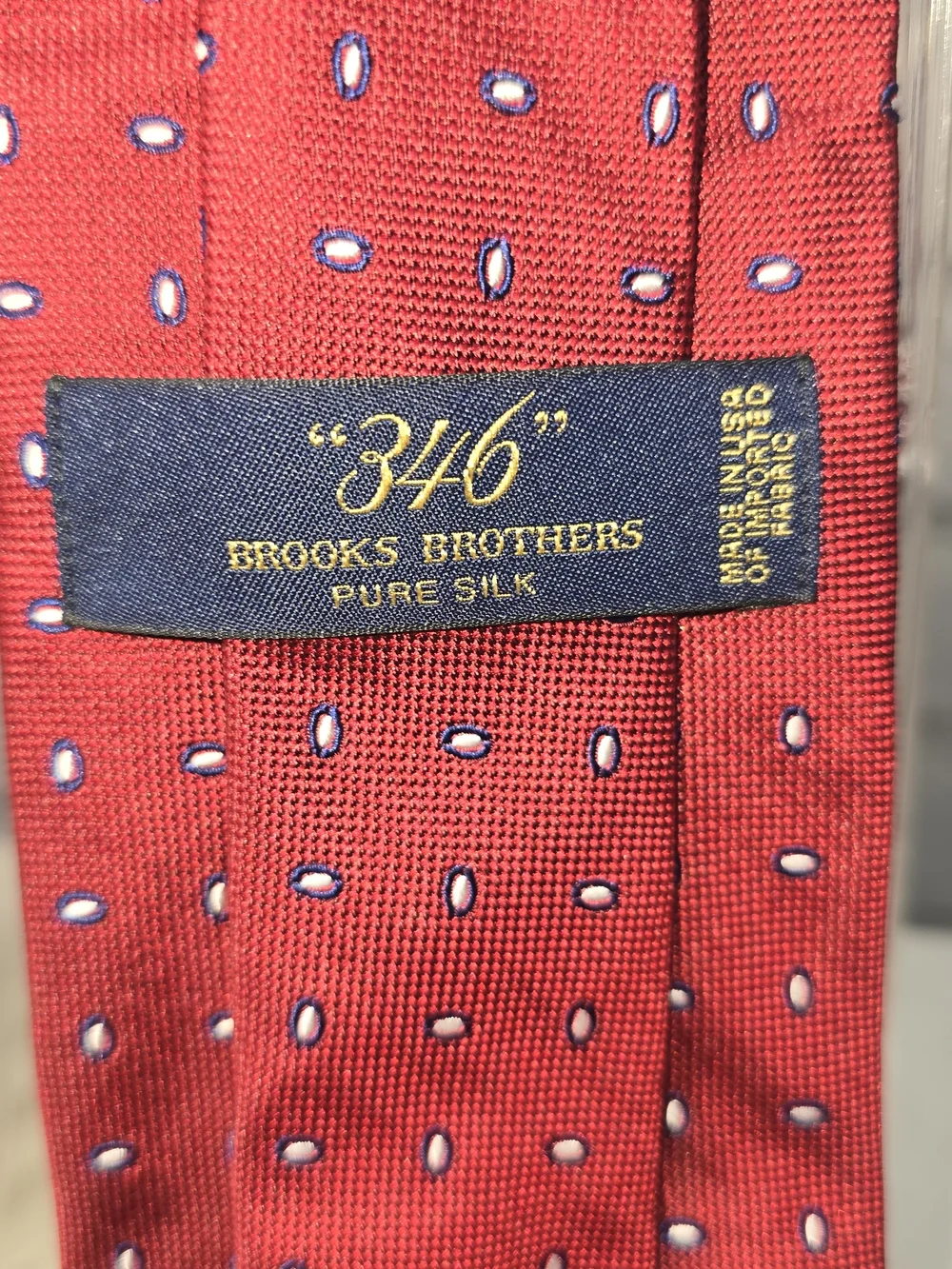 356 brooks brothers pure silk red tie blue white dots professional luxury mens
